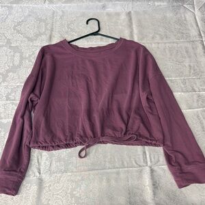 Soho Purple Long Sleeve Crop Top Sweater